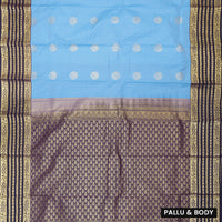 Sky blue With violet Vaira Oosi Silk Saree