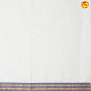 Southloom Exclusive Onam Kasavu Saree With Blue Border Pattern (Matching Plain Blouse Included)