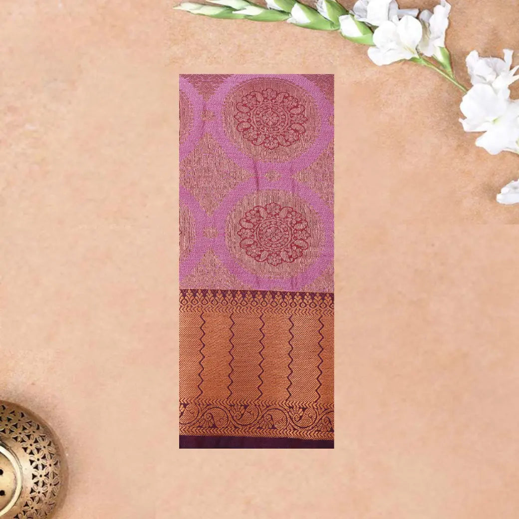 Lavender with Burgundy Art Silk Saree
