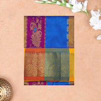Multi Colour  Floral Design Traditional  Pattu Pavadai Material
