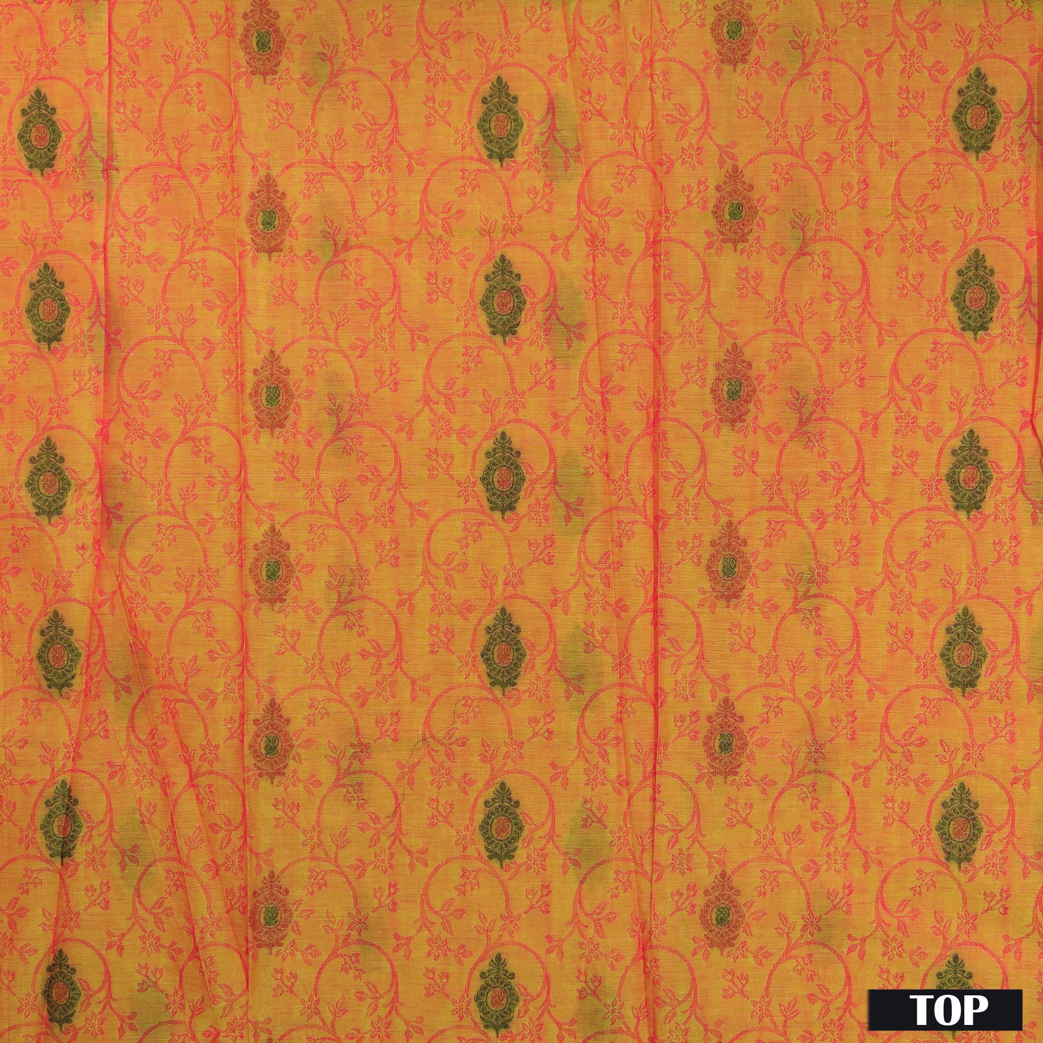 Mustard Orange With Maroon Cotton Ladies Chudithar Material