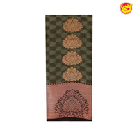 Mehndi Green with Maroon Soft Silk Saree - Thenianantham