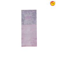 Grey with Pink Floral Motifs Soft Silk Saree - Thenianantham