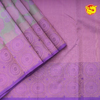 Light Green With Lavender Pallu Wedding Silk Saree - Thenianantham