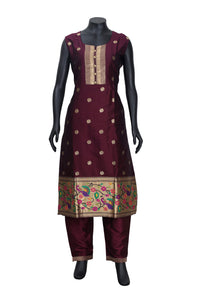 Maroon Color Ladies Branded Straight Cut Readymade  Chudi Set