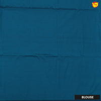 Yellow with Blue Traditional Buttas Soft Silk Saree