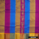 Multi Colour  Floral Design Traditional  Pattu Pavadai Material