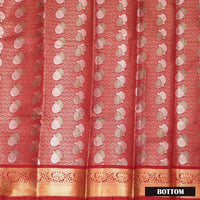 Maroon Colour Floral Design Traditional  Pattu Pavadai Material
