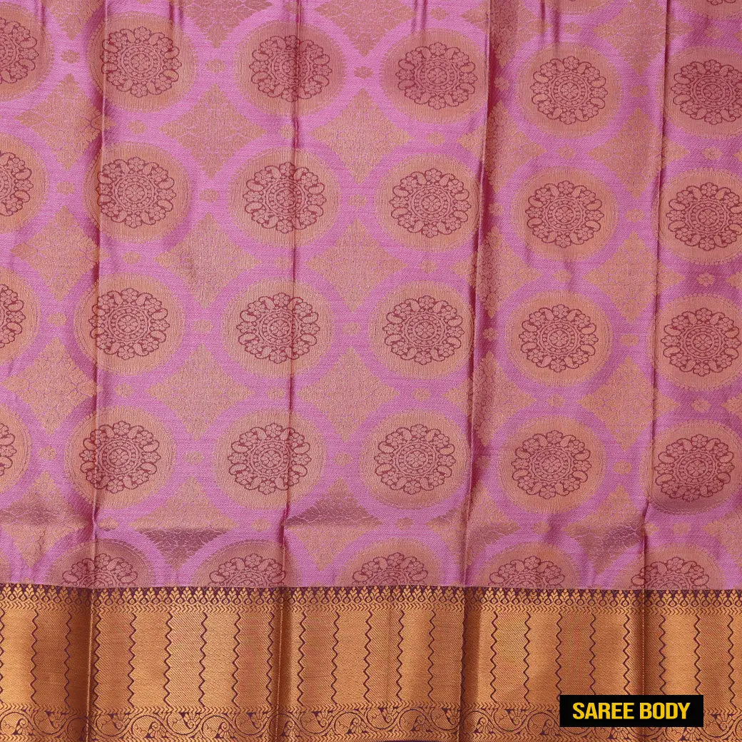 Lavender with Burgundy Art Silk Saree