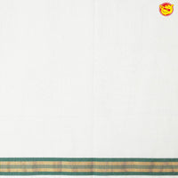 Southloom Exclusive Onam Kasavu Saree With Green Border Pattern (Matching Plain Blouse Included)