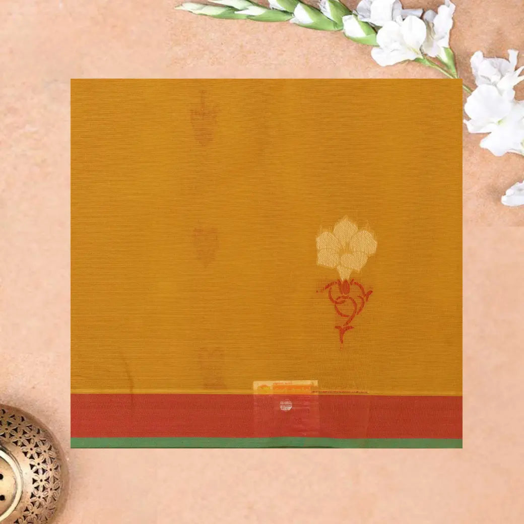 Yellow Color Negamam Cotton Saree