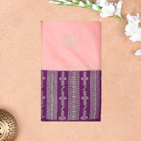 Peach  with Purple Soft Silk Saree