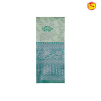 Pastel Green with Water Green Floral Motifs Soft Silk Saree - Thenianantham