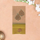 Brown with Goldden yellow Mul Mul Cotton Saree without Blouse