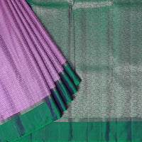 Medium Purple with Dark Green Soft Silk Saree