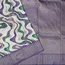 Purple With  Green, Offwhite Design Dola Silk