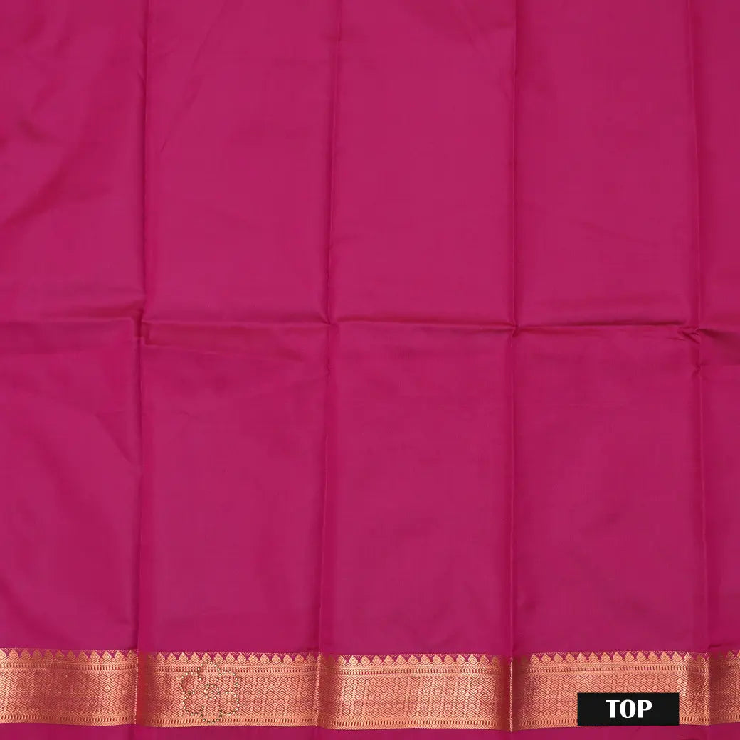 Rani Pink Colour Floral Design Traditional  Pattu Pavadai Material