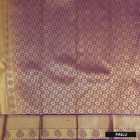 Light Green With Purple Copper Zari Border Korvai Silk Saree