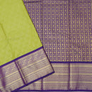 Light green With deep purple Vaira Oosi Silk Saree