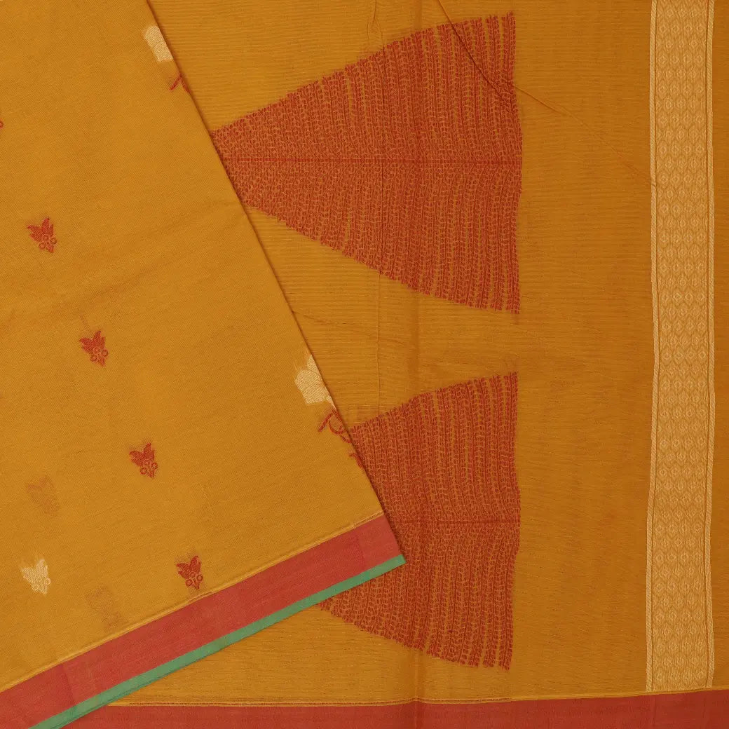 Yellow Color Negamam Cotton Saree