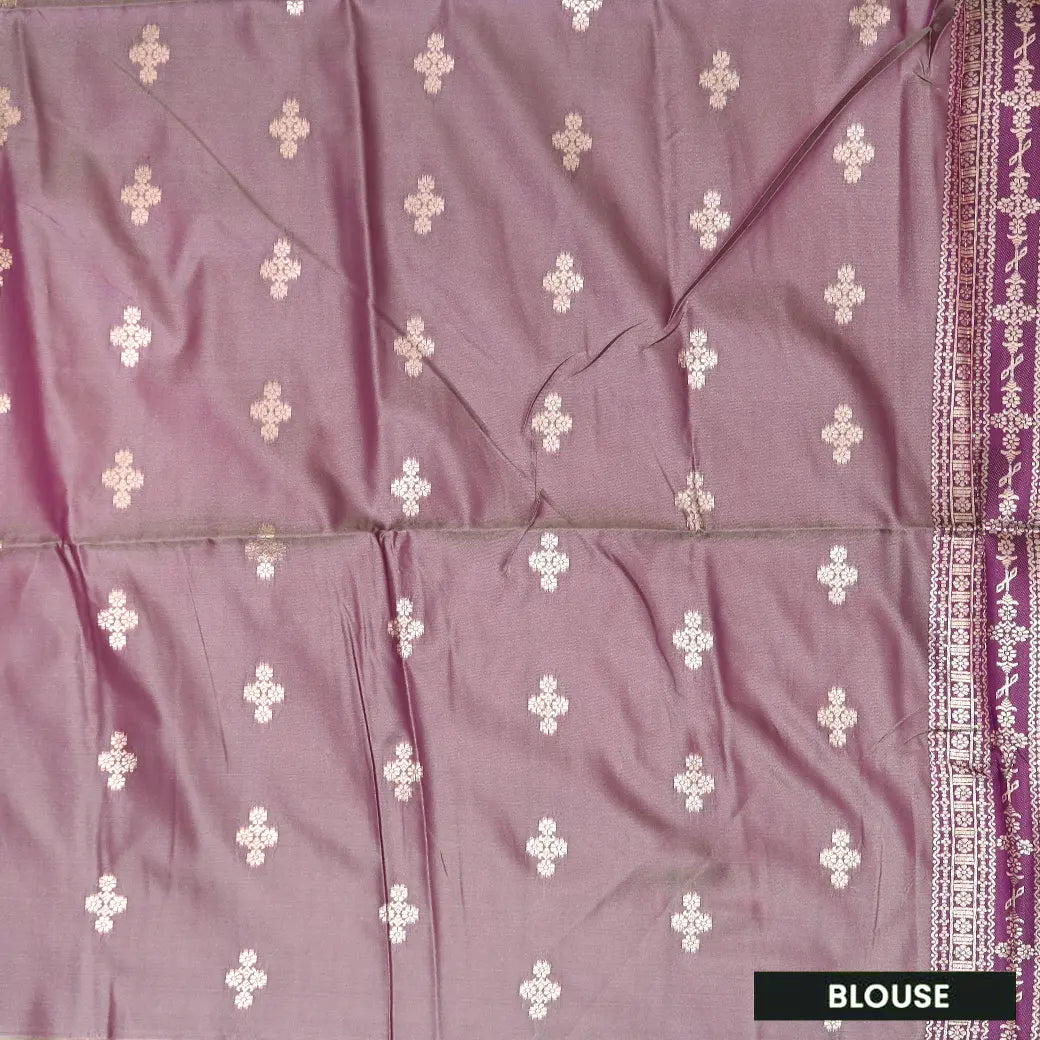Peach  with Purple Soft Silk Saree