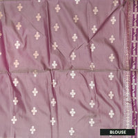 Peach  with Purple Soft Silk Saree
