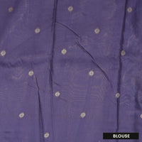 Purple With  Green, Offwhite Design Dola Silk