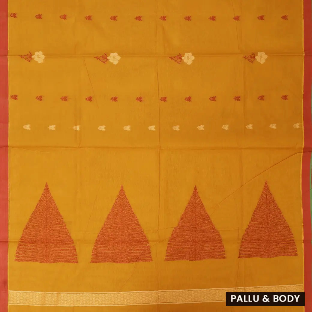 Yellow Color Negamam Cotton Saree