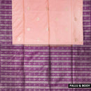 Peach  with Purple Soft Silk Saree