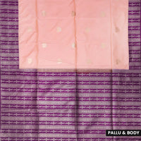 Peach  with Purple Soft Silk Saree