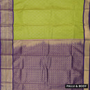 Light green With deep purple Vaira Oosi Silk Saree