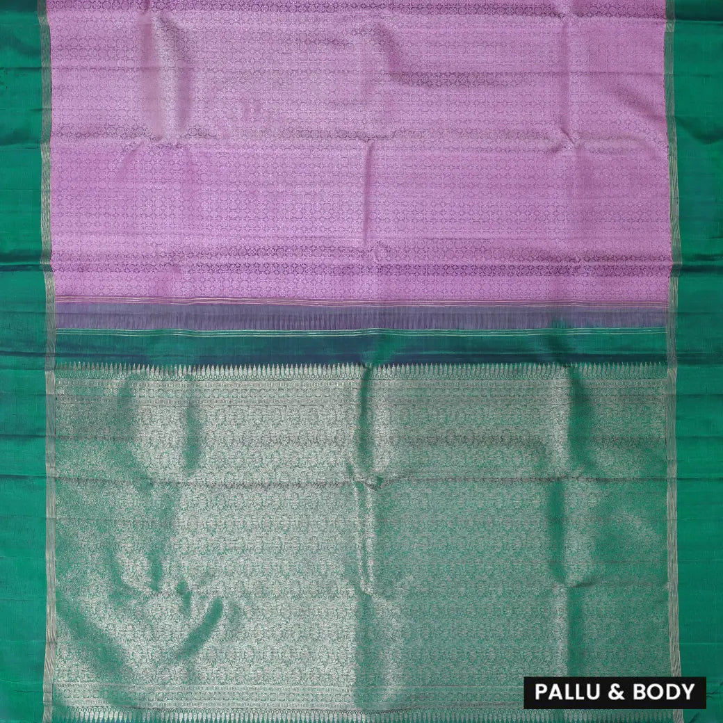Medium Purple with Dark Green Soft Silk Saree