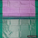 Medium Purple with Dark Green Soft Silk Saree