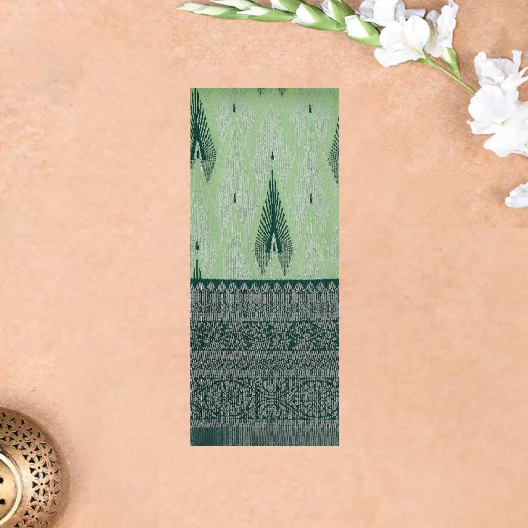 Light Green with Dark Green Kubera Silk Saree