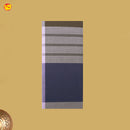 Men’s Blue With Grey Checked Cotton Stitched Lungi