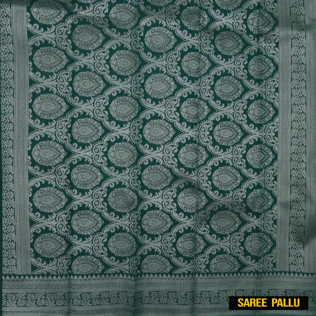 Light Green with Dark Green Kubera Silk Saree