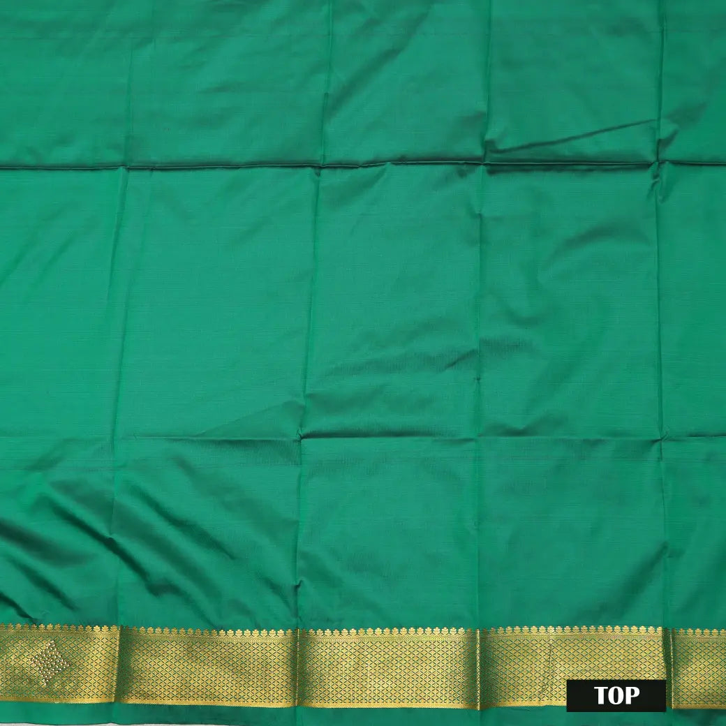 Green Colour Floral Design Traditional  Pattu Pavadai Material