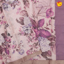 Off - White Lavender Kota Saree - Thenianantham