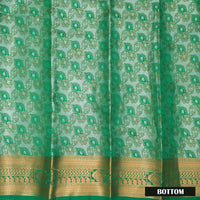 Green Colour Floral Design Traditional  Pattu Pavadai Material