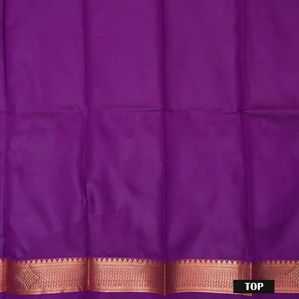 Magenta Pink With Red Border  Floral Design Traditional  Pattu Pavadai Material