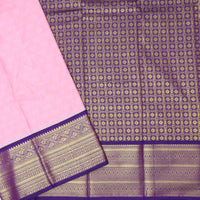 Baby pink With violet Vaira Oosi Silk Saree