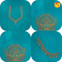 Rama Blue Bridal Aariwork Blouse