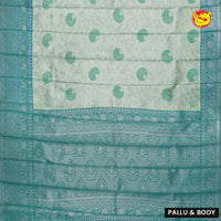 Pastel Green with Bottle Green Floral Motifs Kubera Pattu Saree