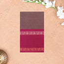 Dark Grayish Brown with Pink Small Checked Pattern Pure Chettinad Cotton Saree without Blouse