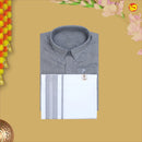Grey Colour Cotton  Boy’s Readymade Shirt And Dhoti Set