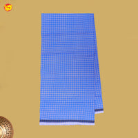 Men’s Blue Checked Cotton Stitched Lungi