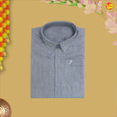 Grey Colour Cotton  Boy’s Readymade Shirt And Dhoti Set