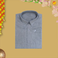 Grey Colour Cotton  Boy’s Readymade Shirt And Dhoti Set