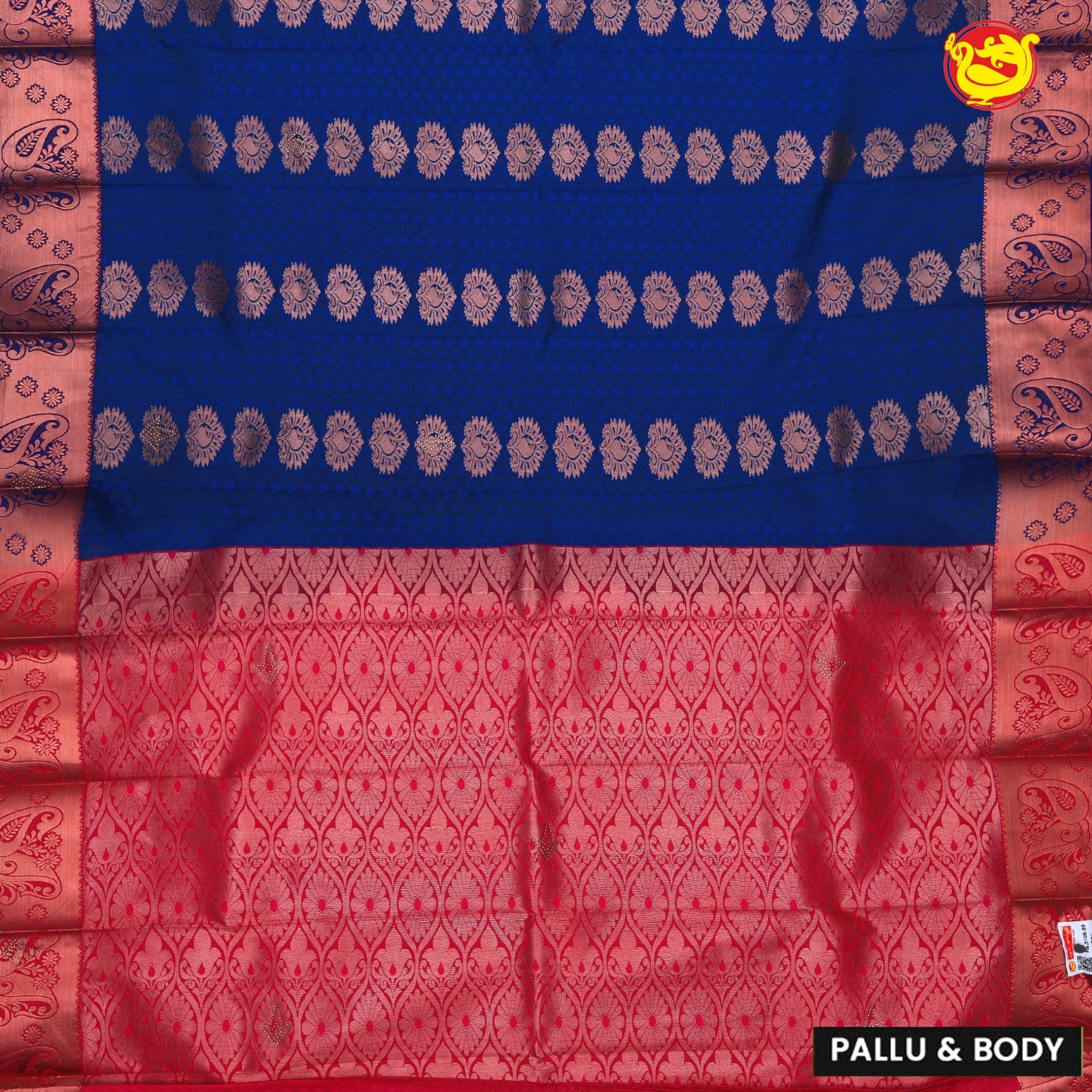 Ink Blue with Pink Soft Silk Saree