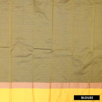 Teal Blue With Mustard Yellow Border  Arani Silk Saree